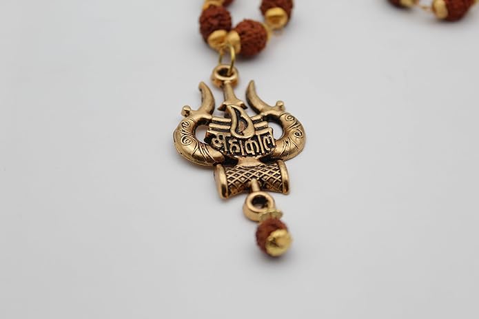 Gold Plated Mahakal Necklaca Divine Rudra