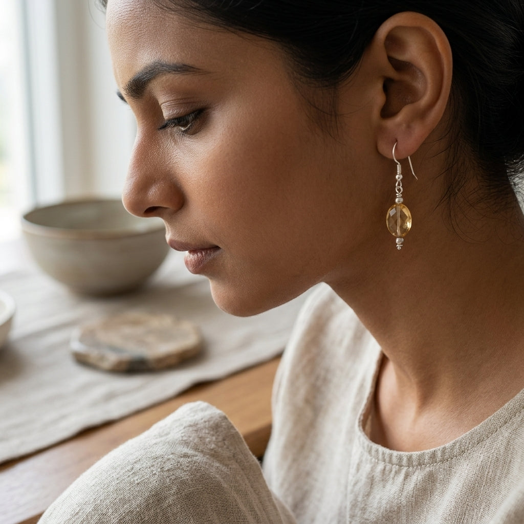 Honey drops Citrine Earrings_CRE10