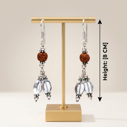 Rudra Crystal Rudraksh & Clear Quartz Earring_ER04