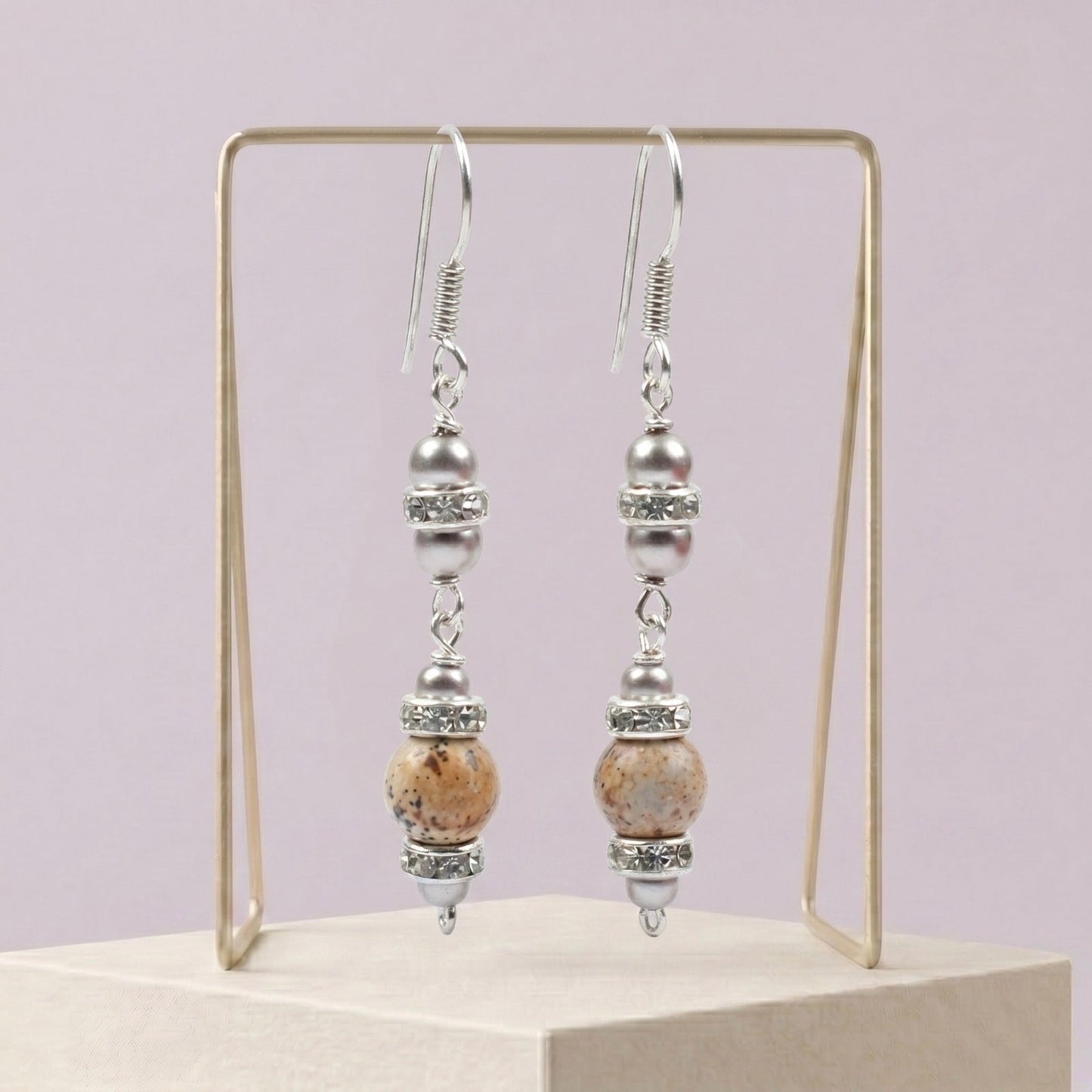 Rustic Amber Jasper Earrings_ER36