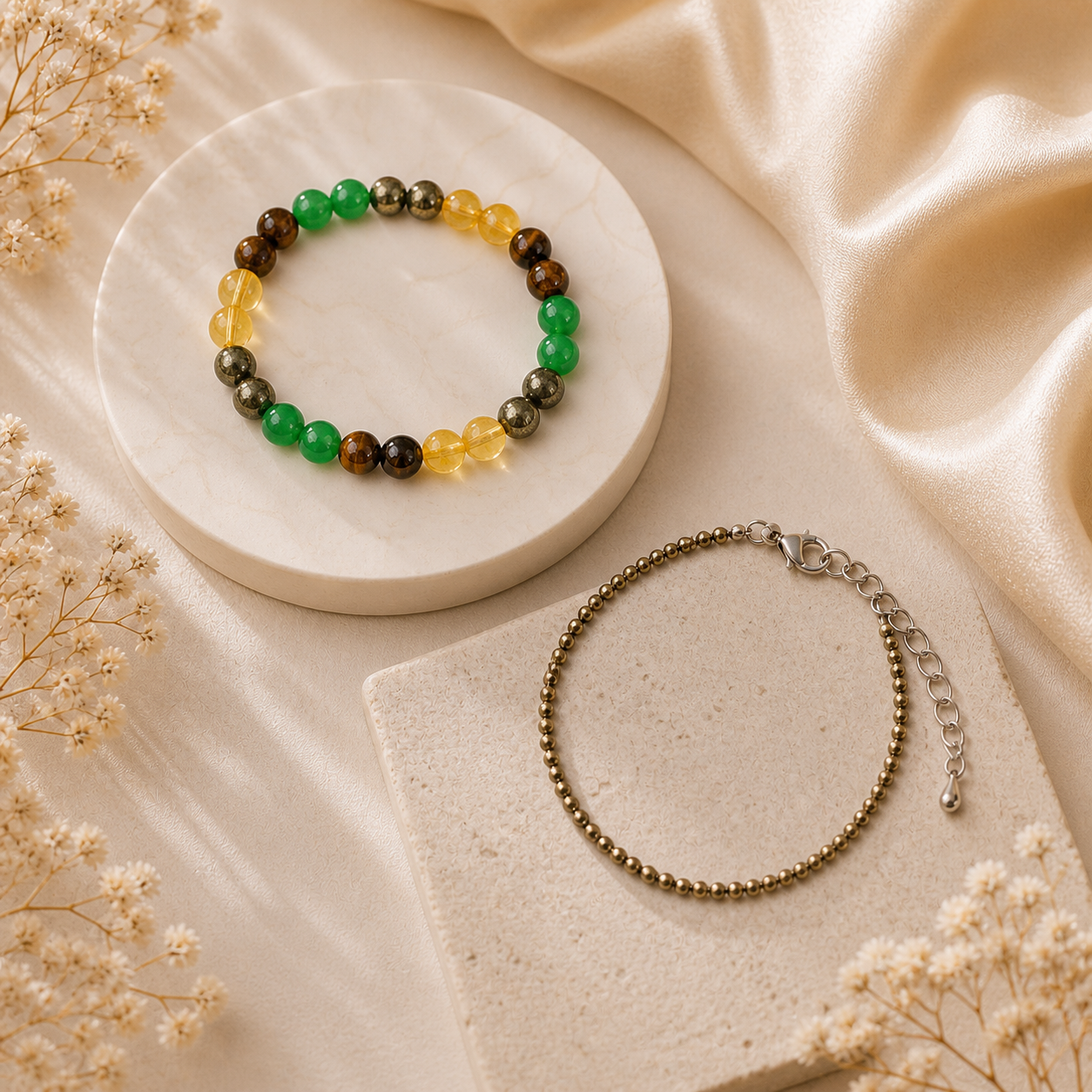 Samriddhi Combo Pyrite Anklet + Free Dhanyog Bracelet!
