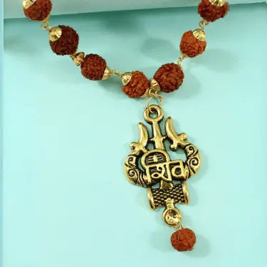 7 Mukhi Rudraksha with Lab Certificate + FREE Gold Plated Rudraksha Shiv Necklace Divine Rudra